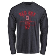 Youth Boston Red Sox Carlton Fisk ＃27 Base Runner Long Sleeve T-Shirt - Navy