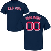 Youth Boston Red Sox Custom ＃00 Roster Name & Number T-Shirt - Navy