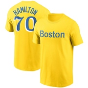 Youth Boston Red Sox David Hamilton ＃70 City Connect Name & Number T-Shirt - Gold