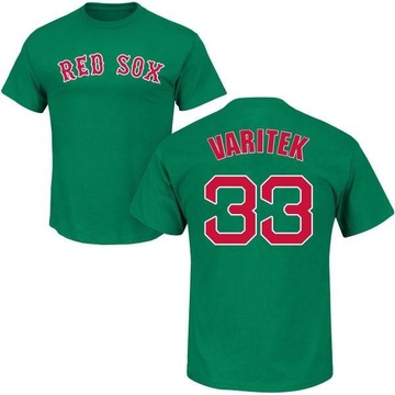 Youth Boston Red Sox Jason Varitek ＃33 St. Patrick's Day Roster Name & Number T-Shirt - Green