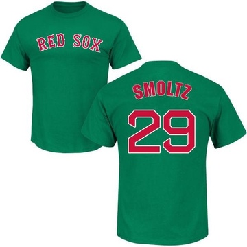 Youth Boston Red Sox John Smoltz ＃29 St. Patrick's Day Roster Name & Number T-Shirt - Green