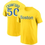 Youth Boston Red Sox Kutter Crawford ＃50 City Connect Name & Number T-Shirt - Gold