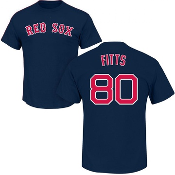 Youth Boston Red Sox Richard Fitts ＃80 Roster Name & Number T-Shirt - Navy