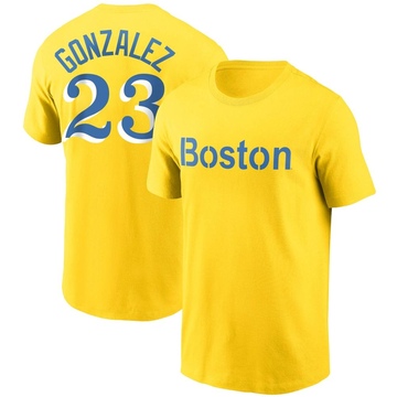 Youth Boston Red Sox Romy Gonzalez ＃23 City Connect Name & Number T-Shirt - Gold