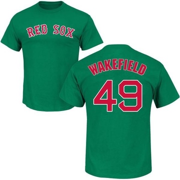 Youth Boston Red Sox Tim Wakefield ＃49 St. Patrick's Day Roster Name & Number T-Shirt - Green