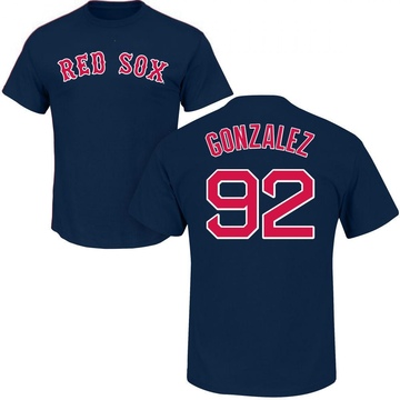 Youth Boston Red Sox Wilkelman Gonzalez ＃92 Roster Name & Number T-Shirt - Navy