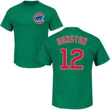 Youth Chicago Cubs Shawon Dunston ＃12 St. Patrick's Day Roster Name & Number T-Shirt - Green