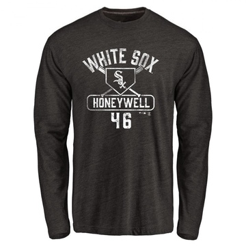 Youth Chicago White Sox Brent Honeywell ＃46 Base Runner Long Sleeve T-Shirt - Black