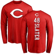 Youth Cincinnati Reds Austin Slater ＃48 Backer Long Sleeve T-Shirt - Red