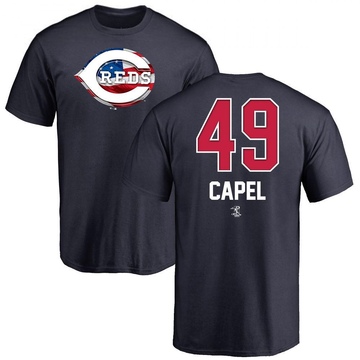 Youth Cincinnati Reds Conner Capel ＃49 Name and Number Banner Wave T-Shirt - Navy