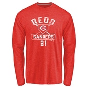 Youth Cincinnati Reds Deion Sanders ＃21 Base Runner Long Sleeve T-Shirt - Red