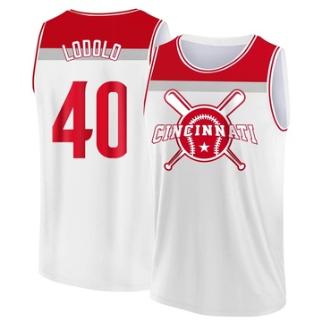 Youth Cincinnati Reds Nick Lodolo ＃40 Legend Baseball Tank Top - White/Red