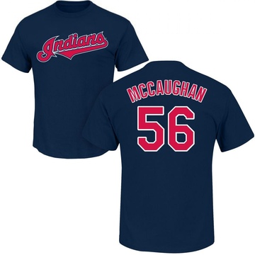 Youth Cleveland Guardians Darren McCaughan ＃56 Roster Name & Number T-Shirt - Navy