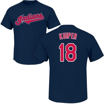 Youth Cleveland Guardians Duane Kuiper ＃18 Roster Name & Number T-Shirt - Navy