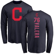 Youth Cleveland Guardians George Valera ＃76 Backer Long Sleeve T-Shirt - Navy