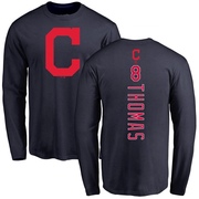 Youth Cleveland Guardians Lane Thomas ＃8 Backer Long Sleeve T-Shirt - Navy