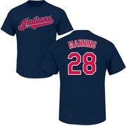 Youth Cleveland Guardians Rick Manning ＃28 Roster Name & Number T-Shirt - Navy