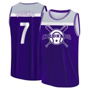 Youth Colorado Rockies Brendan Rodgers ＃7 Legend Baseball Tank Top - Purple/Gray