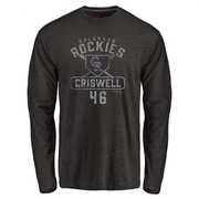 Youth Colorado Rockies Jeff Criswell ＃46 Base Runner Long Sleeve T-Shirt - Black