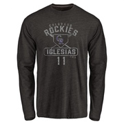 Youth Colorado Rockies Jose Iglesias ＃11 Base Runner Long Sleeve T-Shirt - Black