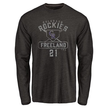 Youth Colorado Rockies Kyle Freeland ＃21 Base Runner Long Sleeve T-Shirt - Black