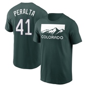 Youth Colorado Rockies Luis Peralta ＃41 2022 City Connect Name & Number T-Shirt - Green