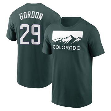 Youth Colorado Rockies Tanner Gordon ＃29 2022 City Connect Name & Number T-Shirt - Green