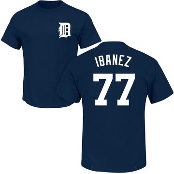 Youth Detroit Tigers Andy Ibanez ＃77 Roster Name & Number T-Shirt - Navy