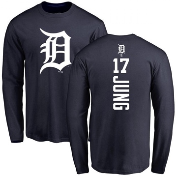 Youth Detroit Tigers Jace Jung ＃17 Backer Long Sleeve T-Shirt - Navy