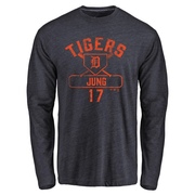 Youth Detroit Tigers Jace Jung ＃17 Base Runner Long Sleeve T-Shirt - Navy