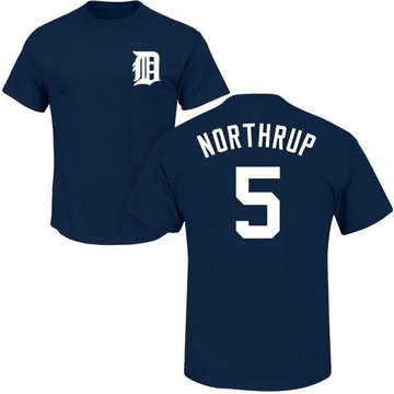 Youth Detroit Tigers Jim Northrup ＃5 Roster Name & Number T-Shirt - Navy