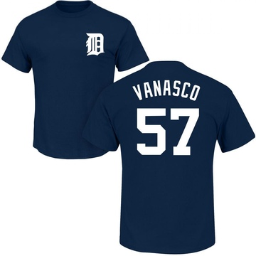 Youth Detroit Tigers Ricky Vanasco ＃57 Roster Name & Number T-Shirt - Navy