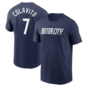 Youth Detroit Tigers Rocky Colavito ＃7 2024 City Connect Fuse Name & Number T-Shirt - Navy