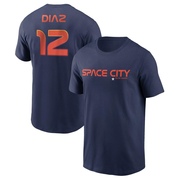 Youth Houston Astros Aledmys Diaz ＃12 2022 City Connect Name & Number T-Shirt - Navy