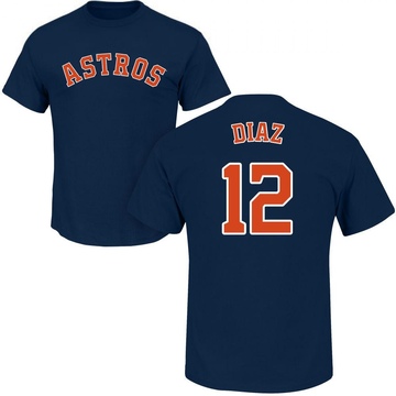 Youth Houston Astros Aledmys Diaz ＃12 Roster Name & Number T-Shirt - Navy