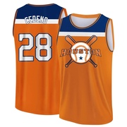 Youth Houston Astros Cesar Cedeno ＃28 Legend Baseball Tank Top - Orange/Navy