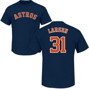 Youth Houston Astros Don Larsen ＃31 Roster Name & Number T-Shirt - Navy