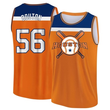 Youth Houston Astros Jim Bouton ＃56 Legend Baseball Tank Top - Orange/Navy