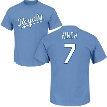 Youth Kansas City Royals A.j. Hinch ＃7 Roster Name & Number T-Shirt - Light Blue