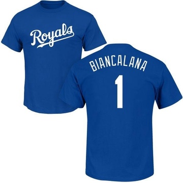 Youth Kansas City Royals Buddy Biancalana ＃1 Roster Name & Number T-Shirt - Royal