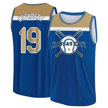 Youth Kansas City Royals Cheslor Cuthbert ＃19 Legend Baseball Tank Top - Royal/Yellow