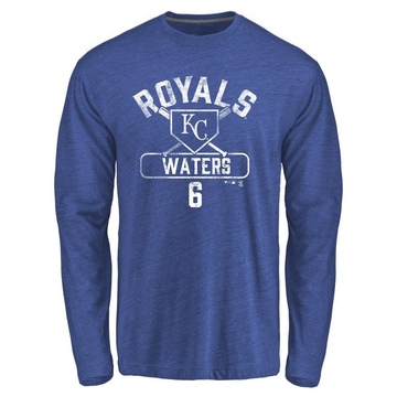 Youth Kansas City Royals Drew Waters ＃6 Base Runner Long Sleeve T-Shirt - Royal