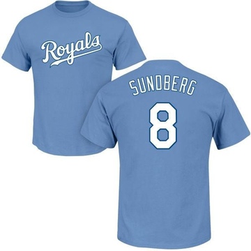 Youth Kansas City Royals Jim Sundberg ＃8 Roster Name & Number T-Shirt - Light Blue