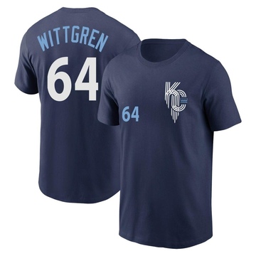 Youth Kansas City Royals Nick Wittgren ＃64 2022 City Connect Name & Number T-Shirt - Navy