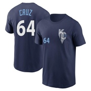 Youth Kansas City Royals Steven Cruz ＃64 2022 City Connect Name & Number T-Shirt - Navy