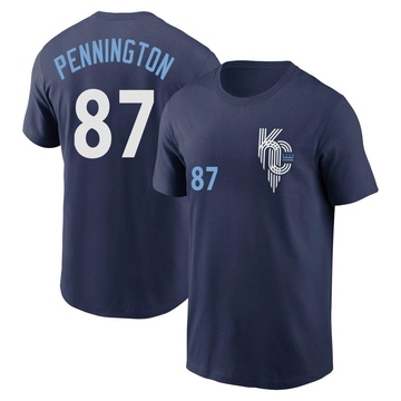 Youth Kansas City Royals Walter Pennington ＃87 2022 City Connect Name & Number T-Shirt - Navy