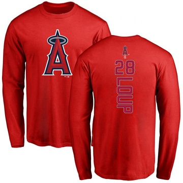 Youth Los Angeles Angels Aaron Loup ＃28 Backer Long Sleeve T-Shirt - Red