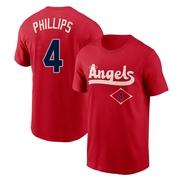 Youth Los Angeles Angels Brett Phillips ＃4 2022 City Connect Name & Number T-Shirt - Red