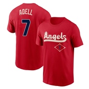 Youth Los Angeles Angels Jo Adell ＃7 2022 City Connect Name & Number T-Shirt - Red