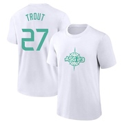 Youth Los Angeles Angels Mike Trout ＃27 Game 2023 All-Star Name & Number T-Shirt - White